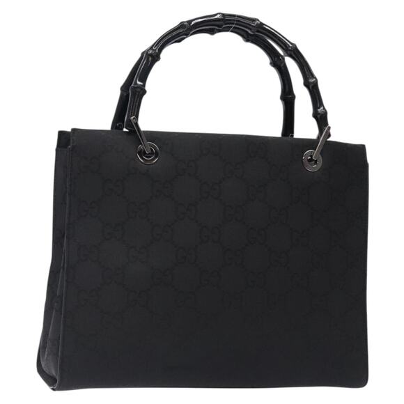GUCCI Bamboo GG Canvas Hand Bag Black 002 002 - Picture 1 of 16